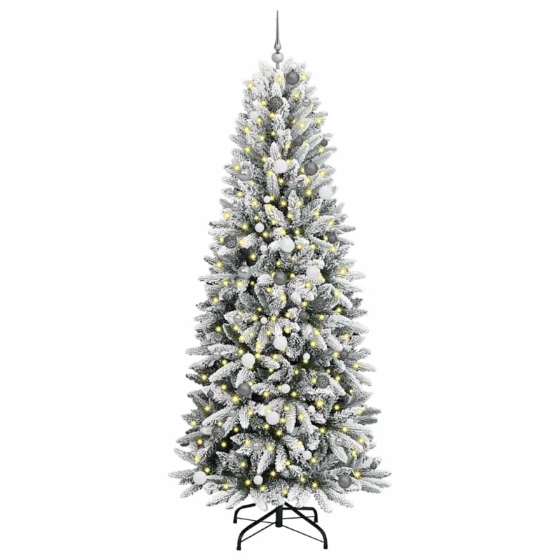 Dirbtinė Kalėdų eglutė su 300 LED s stovu Balta 240 cm