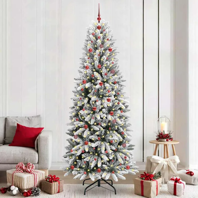Dirbtinė Kalėdų eglutė su 300 LED s stovu Balta 240 cm