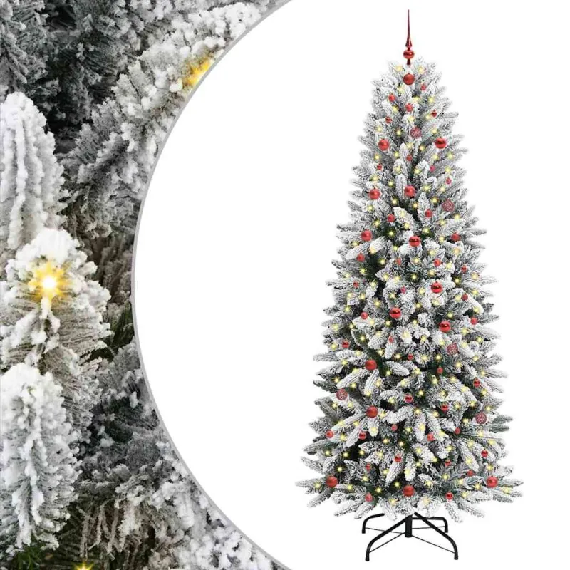 Dirbtinė Kalėdų eglutė su 300 LED s stovu Balta 240 cm