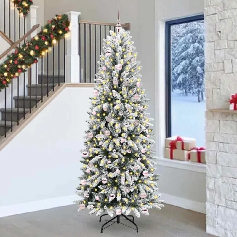 Dirbtinė Kalėdų eglutė su 300 LED s stovu Balta 240 cm
