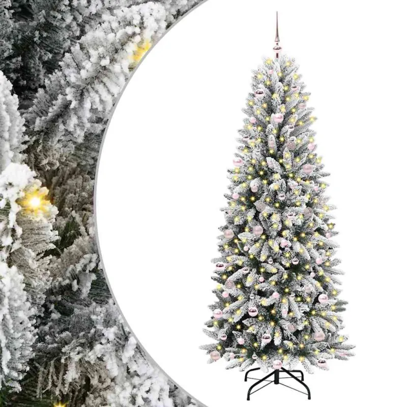 Dirbtinė Kalėdų eglutė su 300 LED s stovu Balta 240 cm