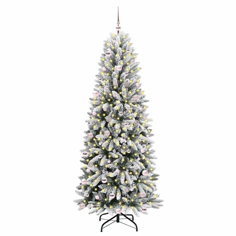 Dirbtinė Kalėdų eglutė su 300 LED s stovu Balta 240 cm