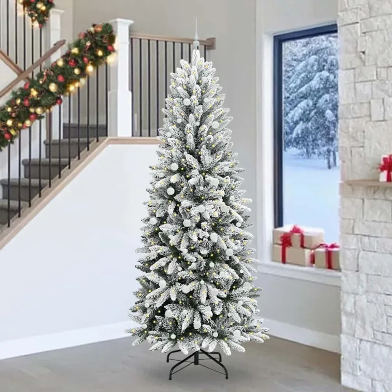Dirbtinė Kalėdų eglutė su 300 LED s stovu Balta 240 cm