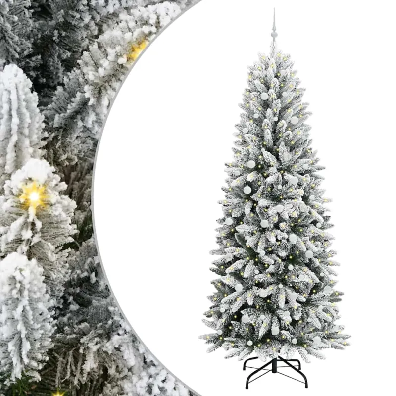 Dirbtinė Kalėdų eglutė su 300 LED s stovu Balta 240 cm