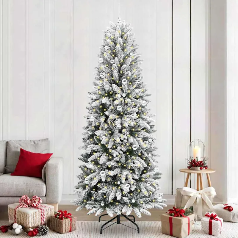 Dirbtinė Kalėdų eglutė su 300 LED s stovu Balta 240 cm