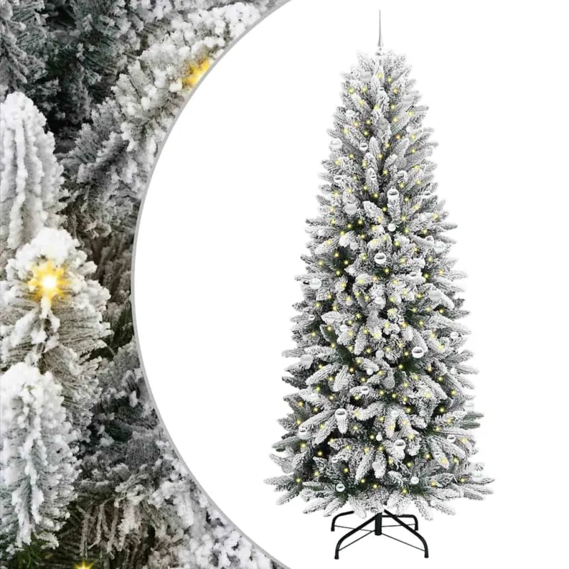 Dirbtinė Kalėdų eglutė su 300 LED s stovu Balta 240 cm