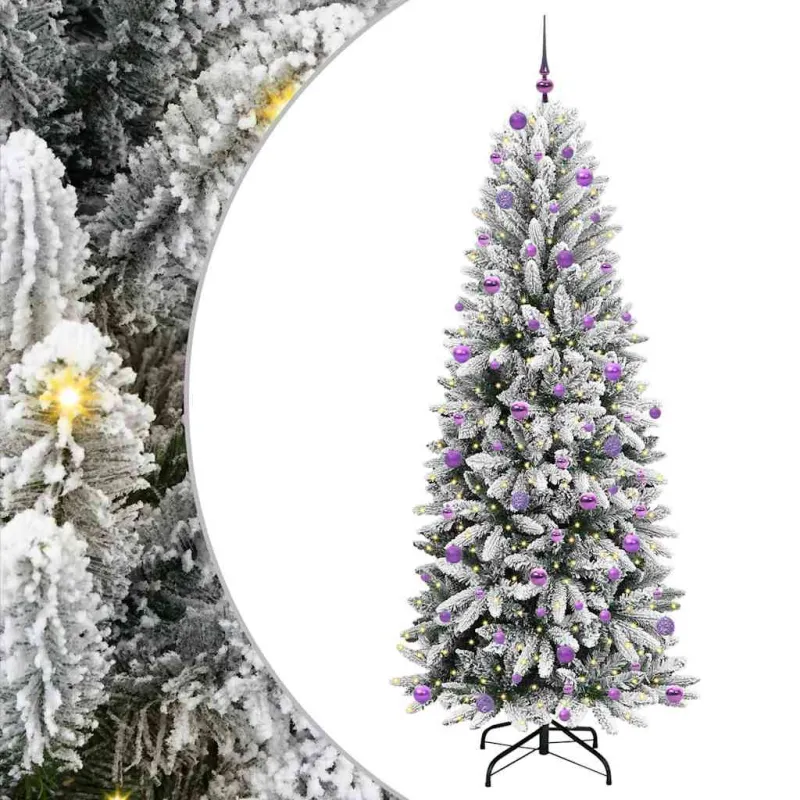 Dirbtinė Kalėdų eglutė su 300 LED s stovu Balta 240 cm