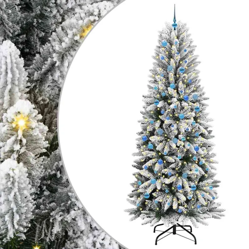 Dirbtinė Kalėdų eglutė su 300 LED s stovu Balta 240 cm