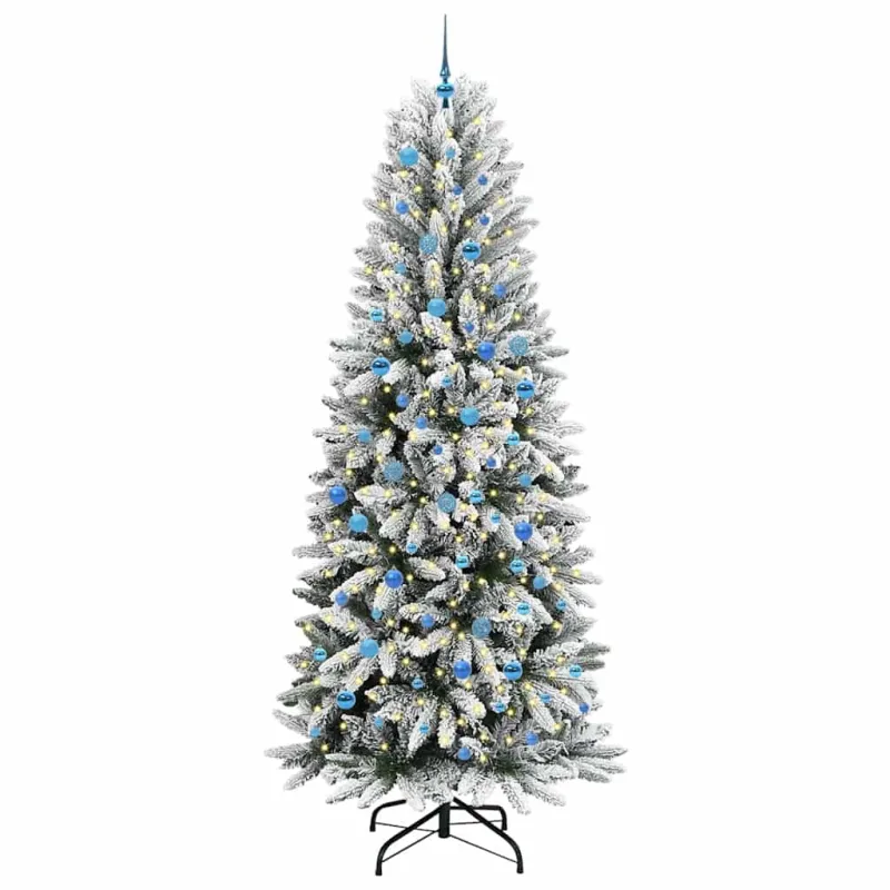 Dirbtinė Kalėdų eglutė su 300 LED s stovu Balta 240 cm