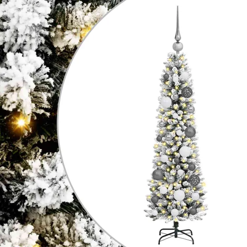 Dirbtinė Kalėdų eglutė Balta 120 cm PVC ir Metalas ir Plastikas
