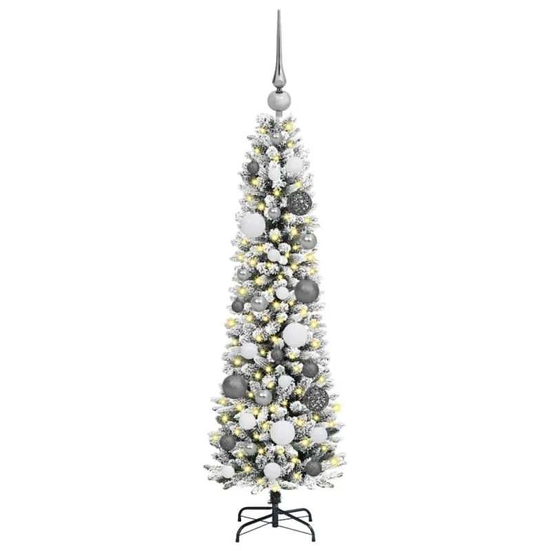 Dirbtinė Kalėdų eglutė Balta 120 cm PVC ir Metalas ir Plastikas
