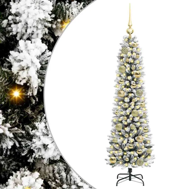 Dirbtinė Kalėdų eglutė Balta 120 cm PVC ir Metalas ir Plastikas