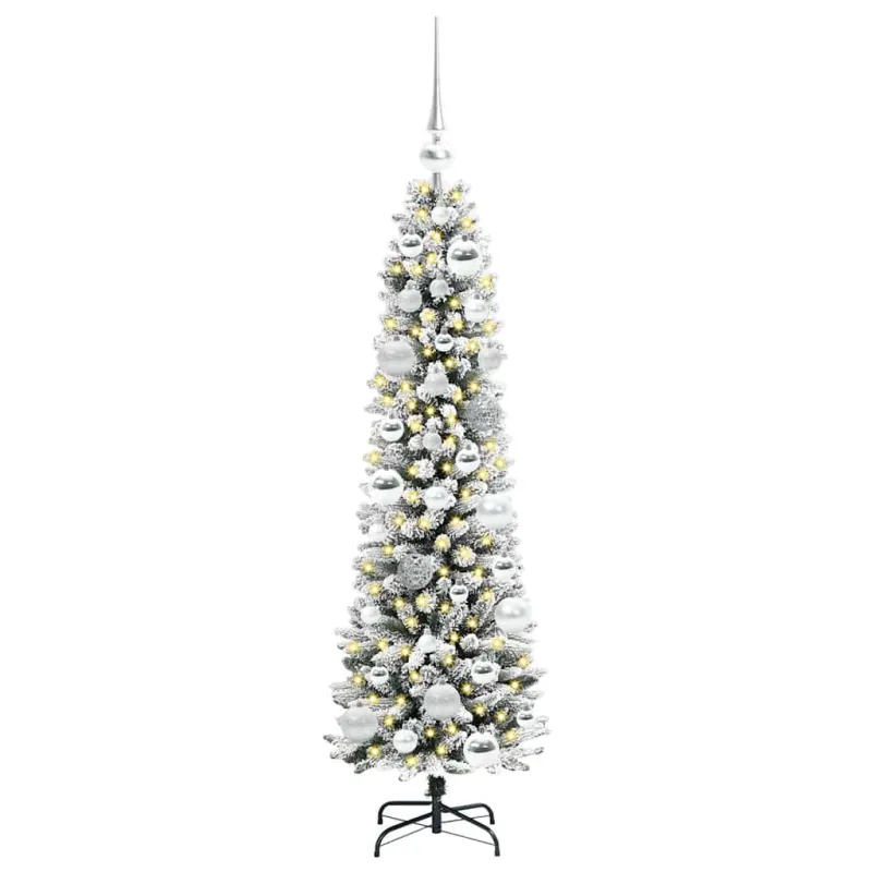 Dirbtinė Kalėdų eglutė Balta 120 cm PVC ir Metalas ir Plastikas