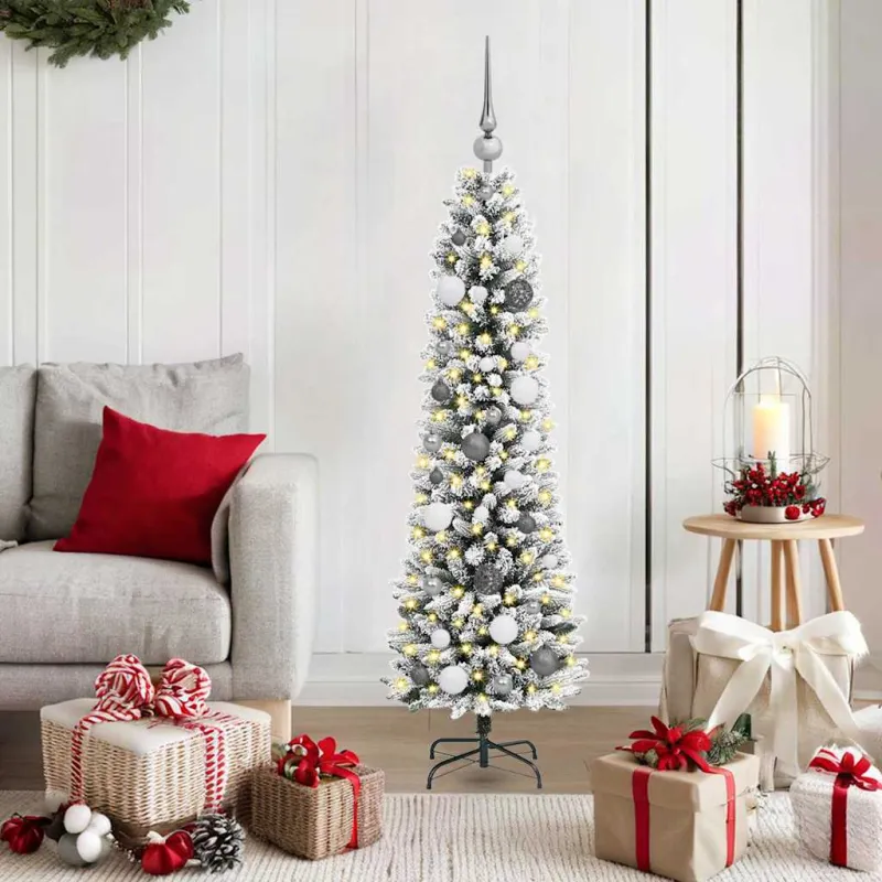 Dirbtinė Kalėdų eglutė Balta 150 cm PVC ir Metalas ir Plastikas