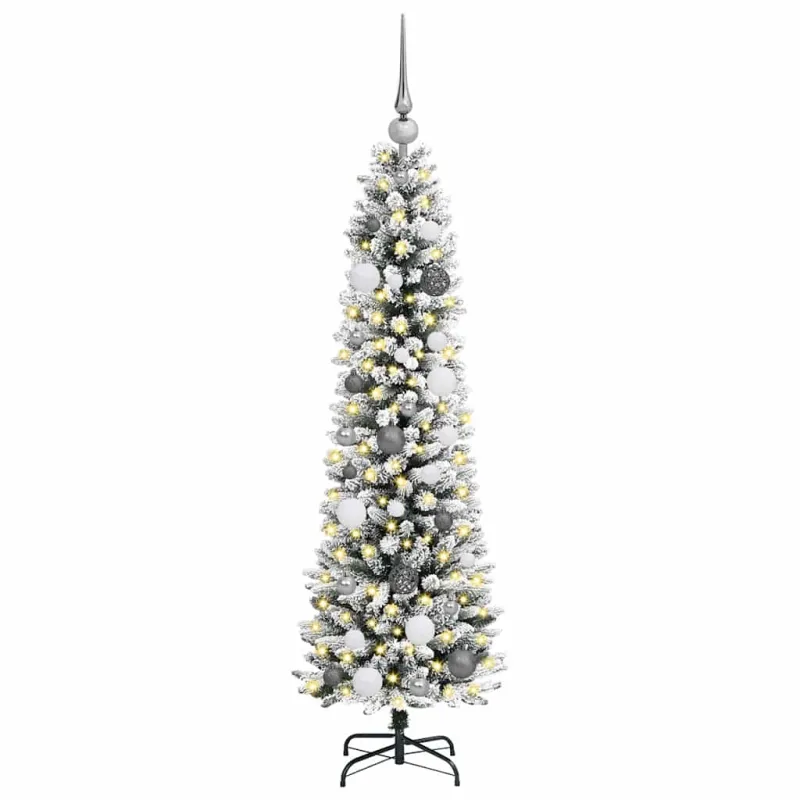 Dirbtinė Kalėdų eglutė Balta 150 cm PVC ir Metalas ir Plastikas