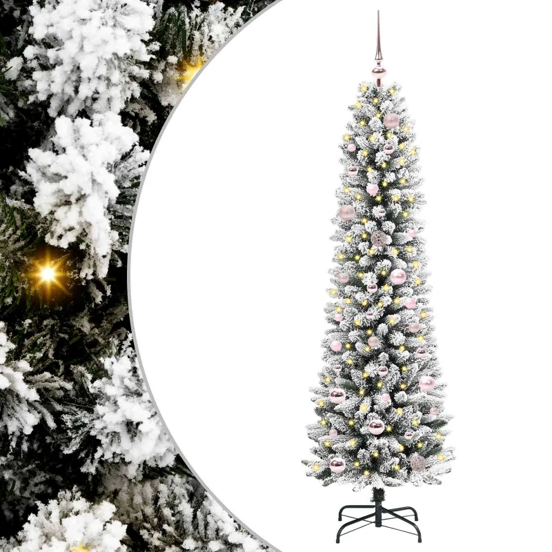 Dirbtinė Kalėdų eglutė Balta 150 cm PVC ir Metalas ir Plastikas