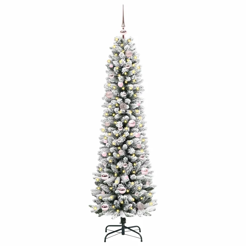 Dirbtinė Kalėdų eglutė Balta 150 cm PVC ir Metalas ir Plastikas