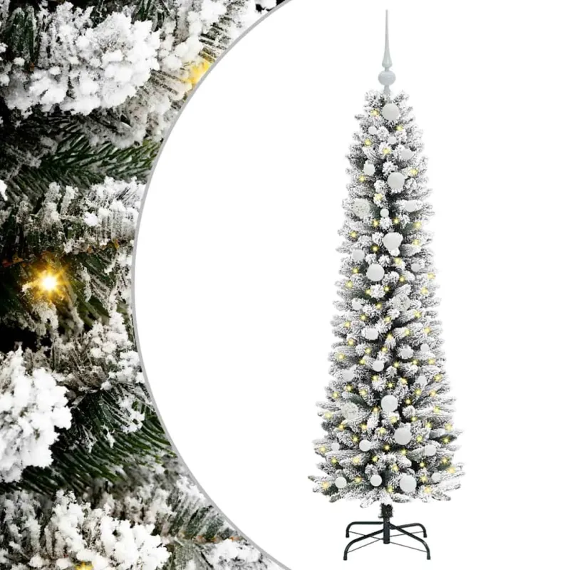 Dirbtinė Kalėdų eglutė Balta 150 cm PVC ir Metalas ir Plastikas