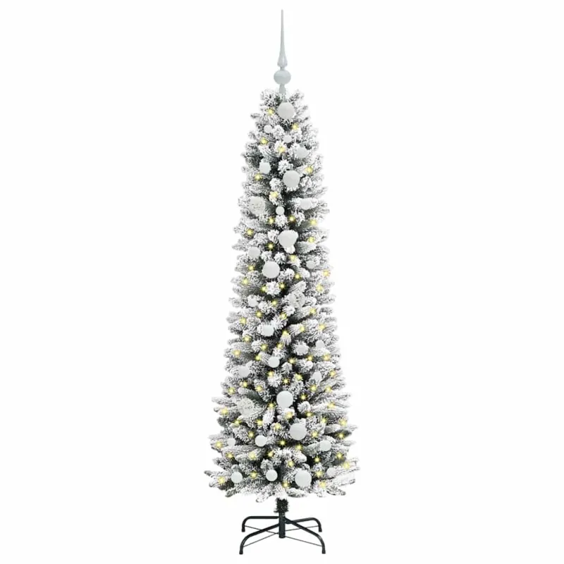 Dirbtinė Kalėdų eglutė Balta 150 cm PVC ir Metalas ir Plastikas