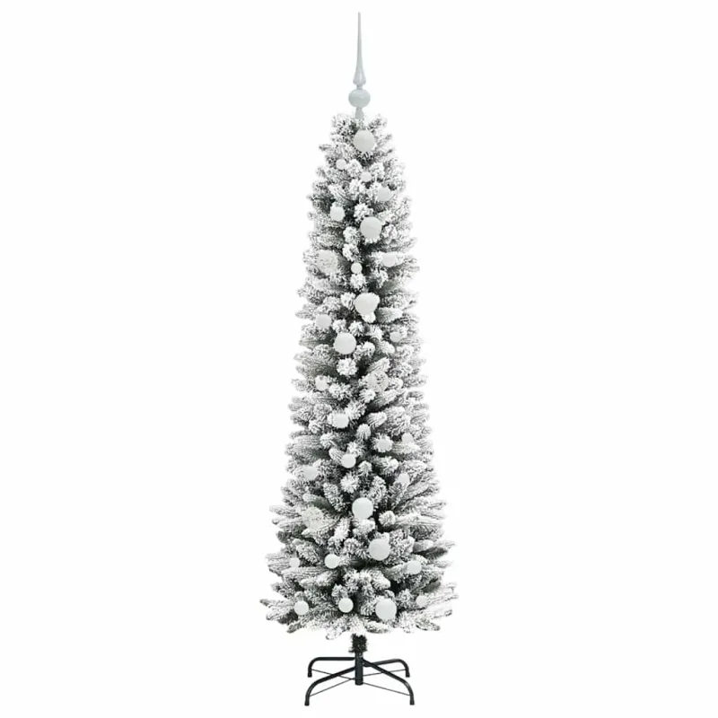Dirbtinė Kalėdų eglutė Balta 150 cm PVC ir Metalas ir Plastikas