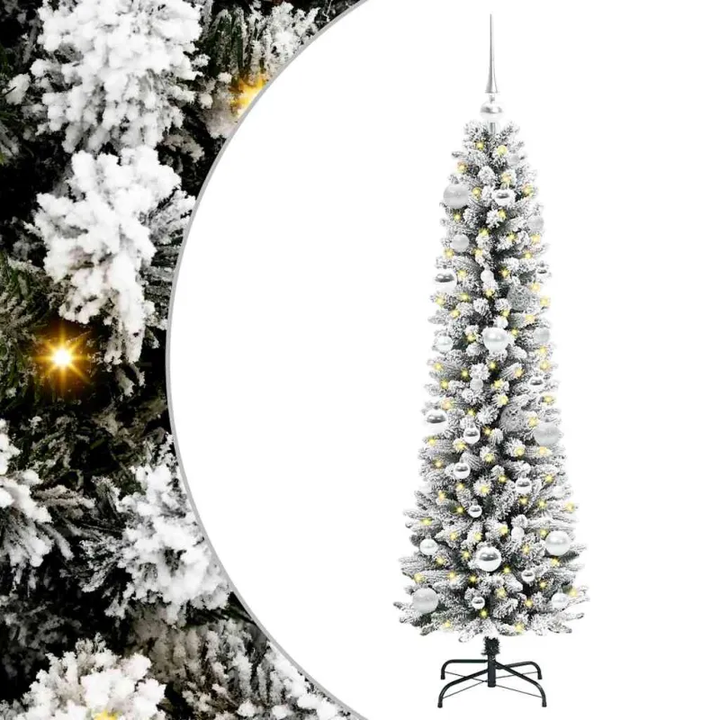 Dirbtinė Kalėdų eglutė Balta 150 cm PVC ir Metalas ir Plastikas