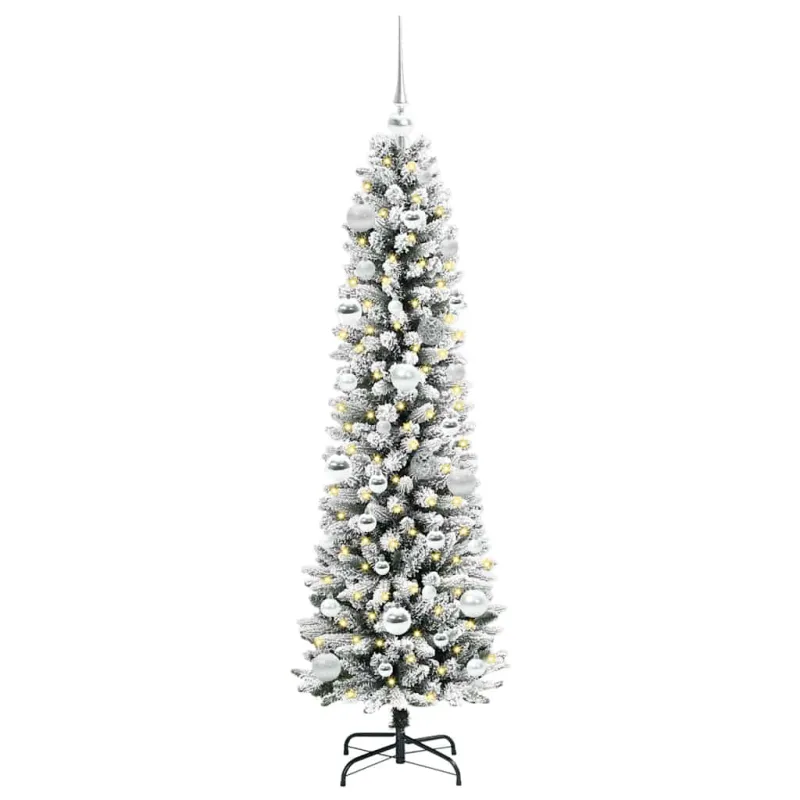 Dirbtinė Kalėdų eglutė Balta 150 cm PVC ir Metalas ir Plastikas