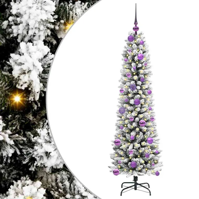 Dirbtinė Kalėdų eglutė Balta 150 cm PVC ir Metalas ir Plastikas