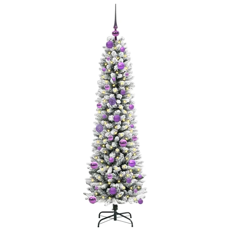 Dirbtinė Kalėdų eglutė Balta 150 cm PVC ir Metalas ir Plastikas
