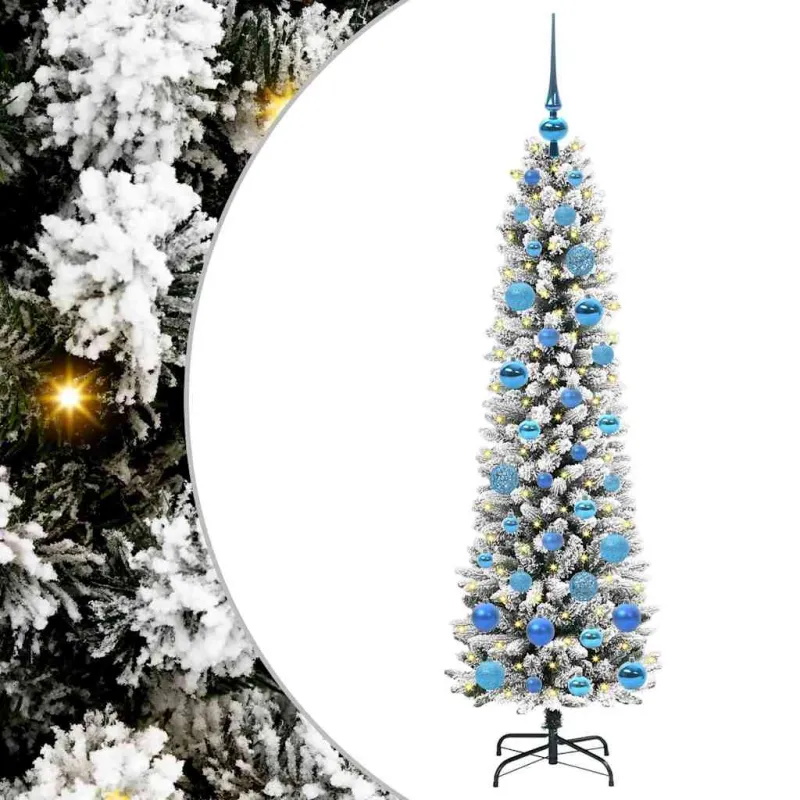 Dirbtinė Kalėdų eglutė Balta 150 cm PVC ir Metalas ir Plastikas