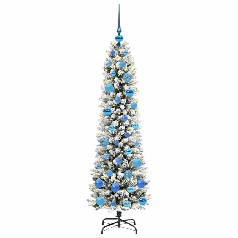 Dirbtinė Kalėdų eglutė Balta 150 cm PVC ir Metalas ir Plastikas