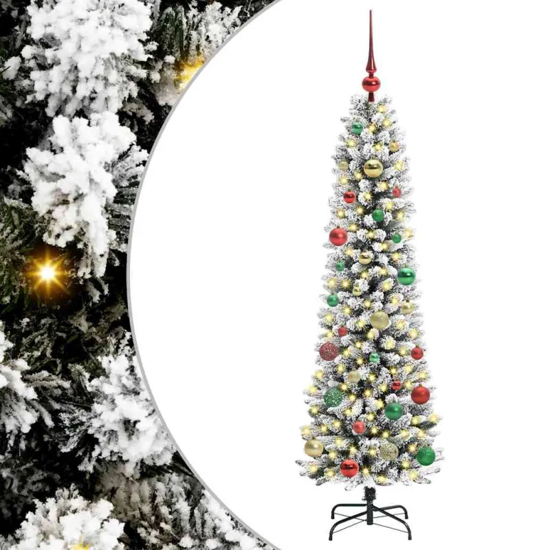 Dirbtinė Kalėdų eglutė Balta 150 cm PVC ir Metalas ir Plastikas