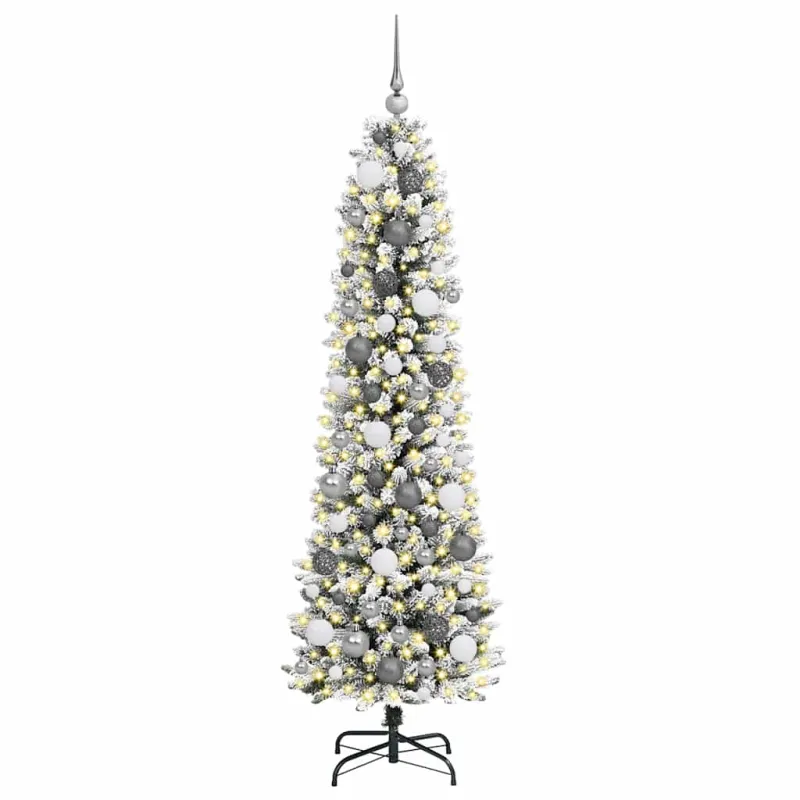Dirbtinė Kalėdų eglutė Balta 180 cm PVC ir Metalas ir Plastikas