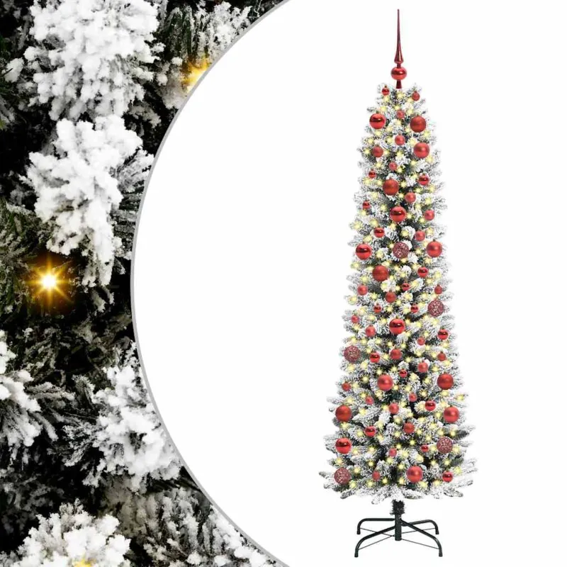Dirbtinė Kalėdų eglutė Balta 180 cm PVC ir Metalas ir Plastikas
