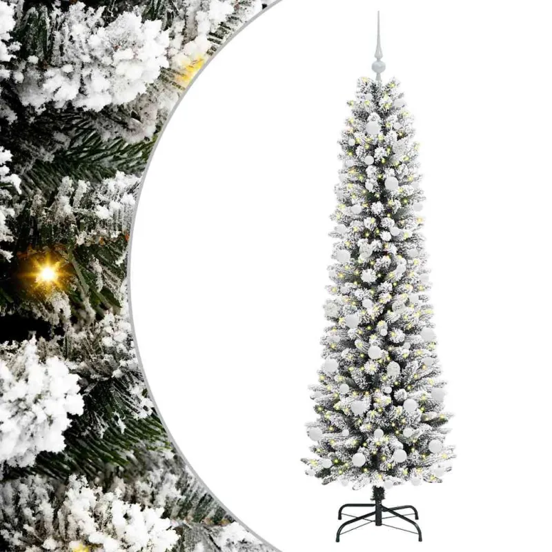 Dirbtinė Kalėdų eglutė Balta 180 cm PVC ir Metalas ir Plastikas