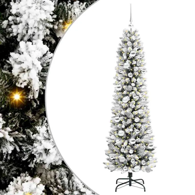 Dirbtinė Kalėdų eglutė Balta 180 cm PVC ir Metalas ir Plastikas
