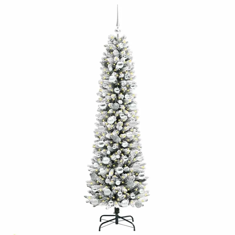 Dirbtinė Kalėdų eglutė Balta 180 cm PVC ir Metalas ir Plastikas