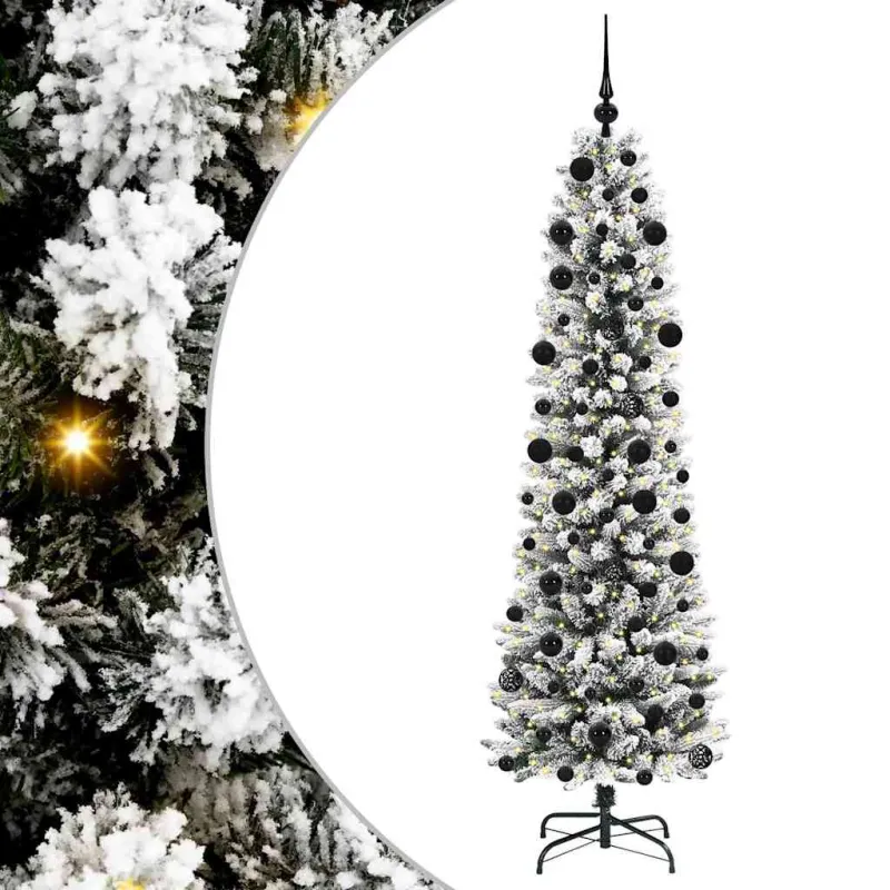 Dirbtinė Kalėdų eglutė Balta 210 cm PVC ir Metalas ir Plastikas