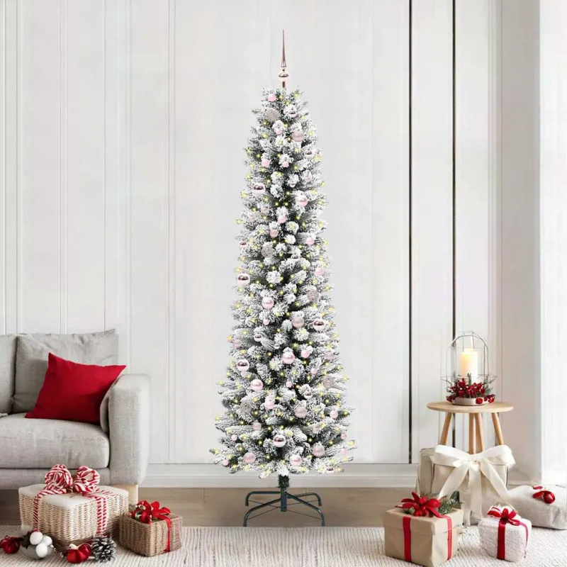 Dirbtinė Kalėdų eglutė Balta 210 cm PVC ir Metalas ir Plastikas