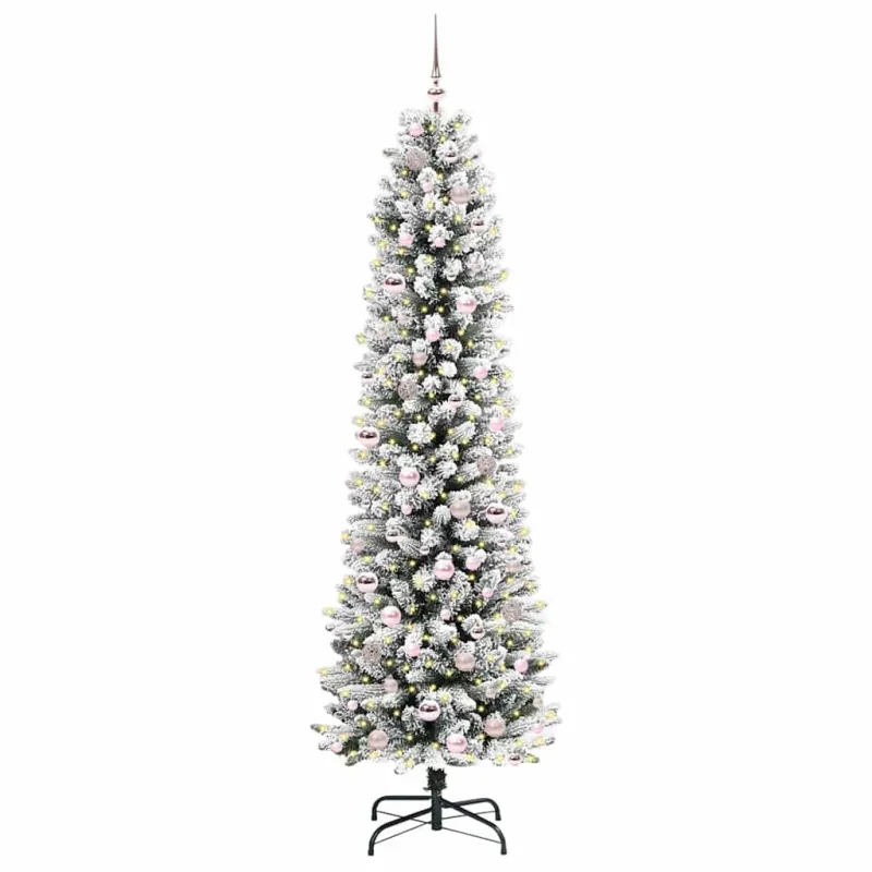 Dirbtinė Kalėdų eglutė Balta 210 cm PVC ir Metalas ir Plastikas