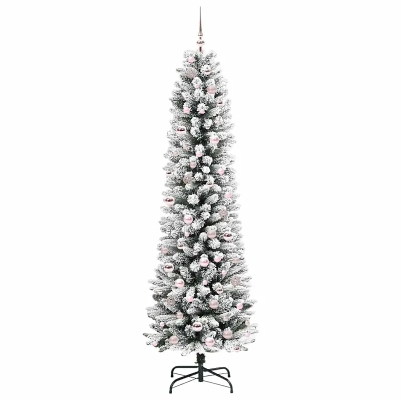 Dirbtinė Kalėdų eglutė Balta 210 cm PVC ir Metalas ir Plastikas