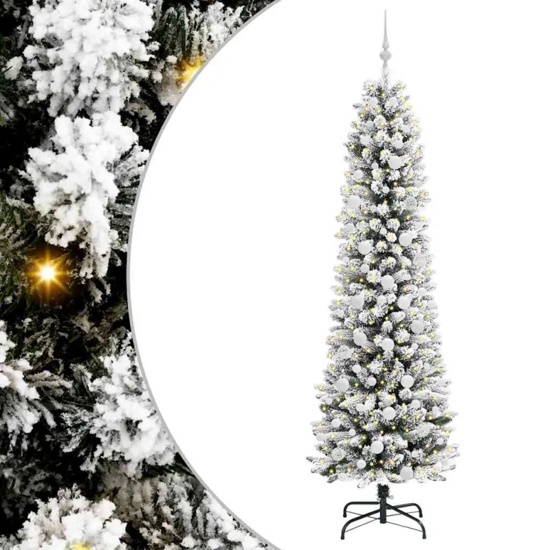 Dirbtinė Kalėdų eglutė Balta 210 cm PVC ir Metalas ir Plastikas