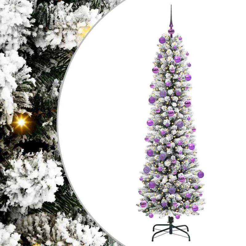 Dirbtinė Kalėdų eglutė Balta 210 cm PVC ir Metalas ir Plastikas