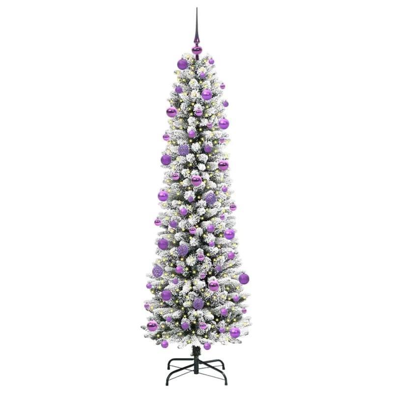 Dirbtinė Kalėdų eglutė Balta 210 cm PVC ir Metalas ir Plastikas