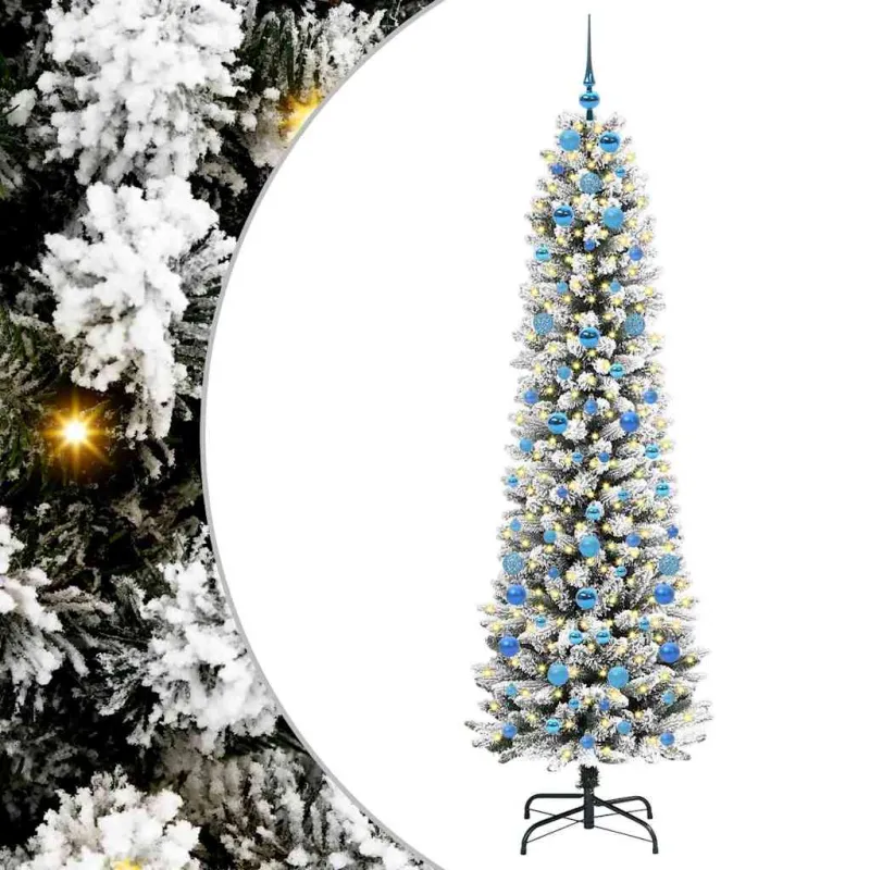 Dirbtinė Kalėdų eglutė Balta 210 cm PVC ir Metalas ir Plastikas