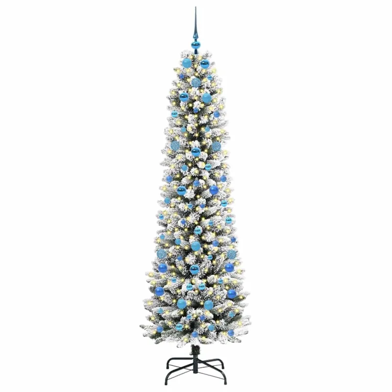 Dirbtinė Kalėdų eglutė Balta 210 cm PVC ir Metalas ir Plastikas