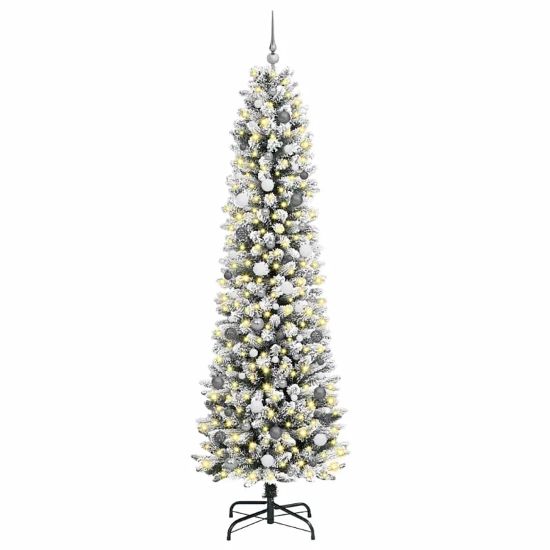 Dirbtinė Kalėdų eglutė Balta 240 cm PVC ir Metalas ir Plastikas