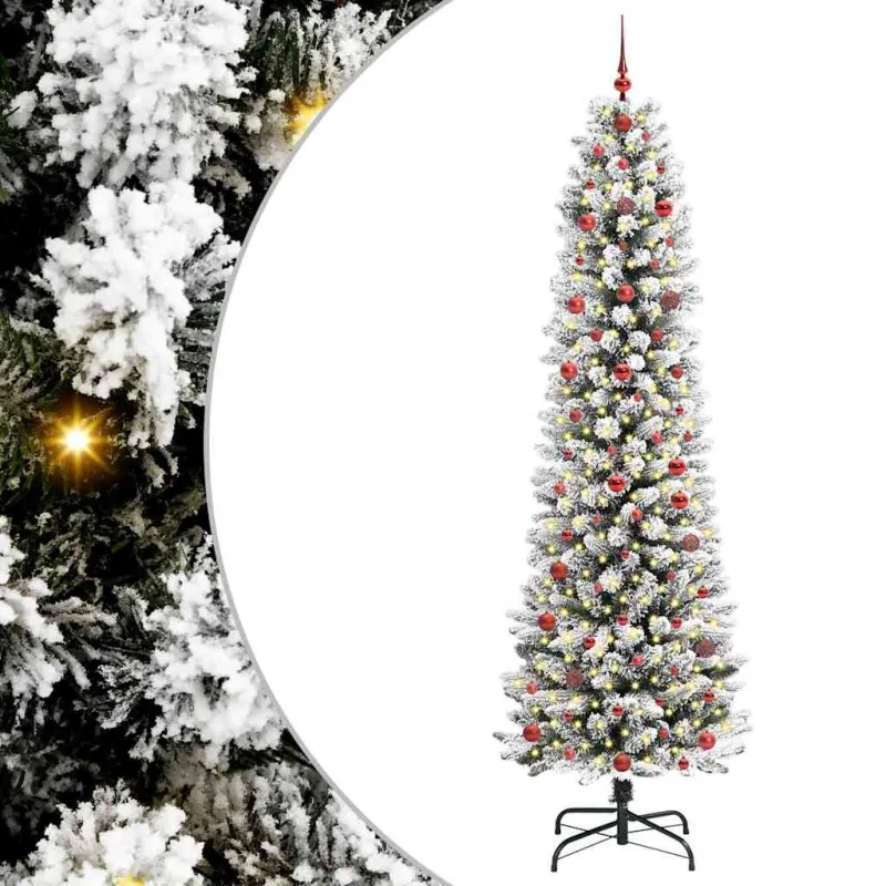 Dirbtinė Kalėdų eglutė Balta 240 cm PVC ir Metalas ir Plastikas