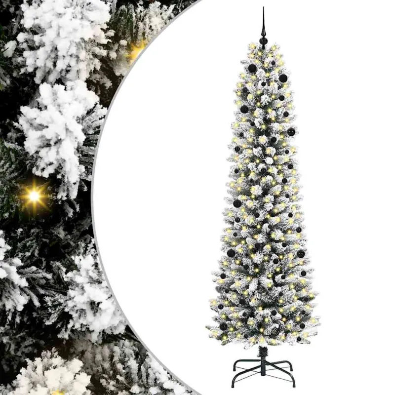Dirbtinė Kalėdų eglutė Balta 240 cm PVC ir Metalas ir Plastikas