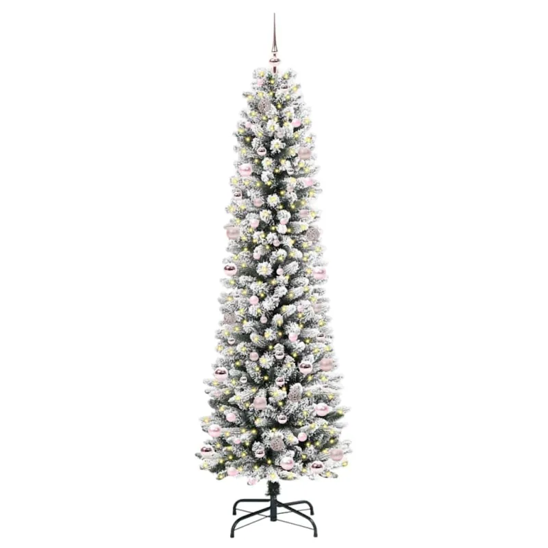 Dirbtinė Kalėdų eglutė Balta 240 cm PVC ir Metalas ir Plastikas