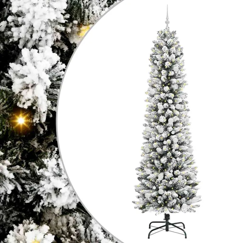 Dirbtinė Kalėdų eglutė Balta 240 cm PVC ir Metalas ir Plastikas